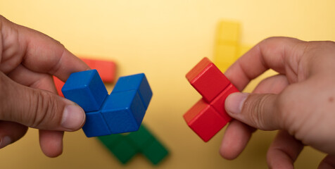 Cube Puzzle Solution Solving Problem Concept banner.