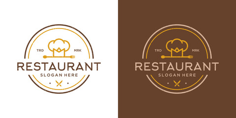 Set of cooking food logo design template. Vintage, retro, rustic, classic logo for your restaurant, cafe and business.