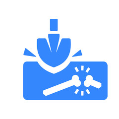 Fracture broken bone icon Blue version