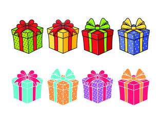 Gift boxes set. christmas or birthday presents