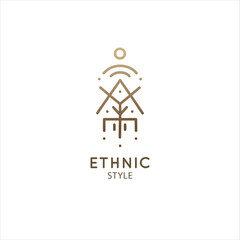 Vector logo of geometric elements template. Squire sacred symbol. Outline icon of abstract shapes