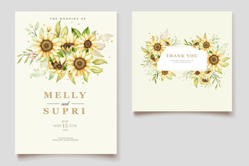 Watercolor Sunflower Invitation Card
