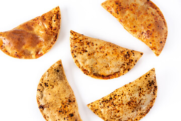Traditional Chilean empanadas isolated on white background