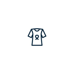 Donate t-shirt, breast cancer symbol icon- outline
