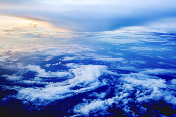 A beautiful sky view from a plane window 