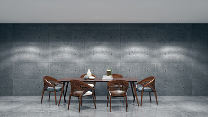 Illustration 3D rendering large luxury modern bright interiors Living room mockup computer digitally generated image