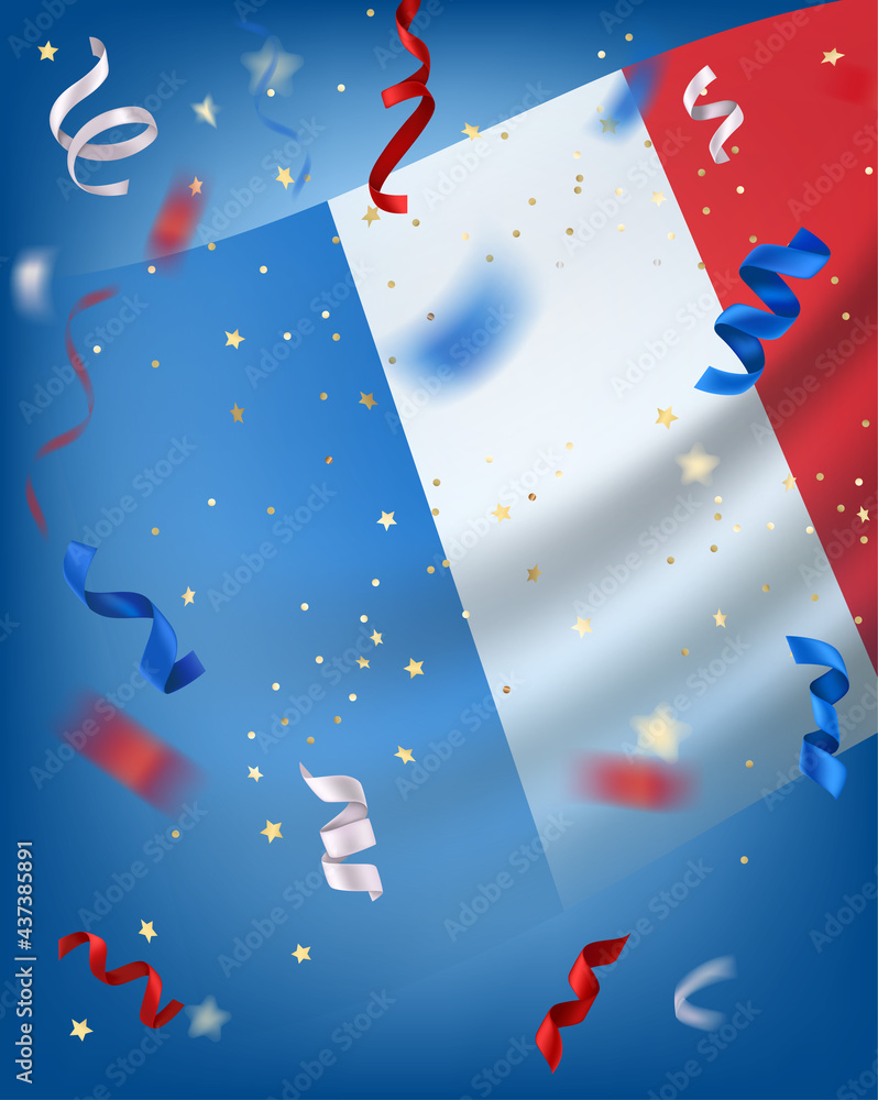Poster bastille day vector card with copy space
