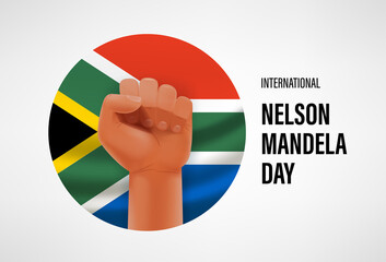 Nelson Mandela day vector concept - obrazy, fototapety, plakaty