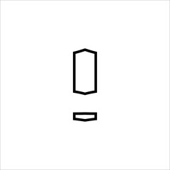 Exclamation line icon. Simple style idea concept poster background symbol. Info button Logo design element. T-shirt printing. Vector for sticker.
