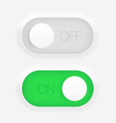 On and Off interface toggle. Web and mobile application interface elements vector clipart