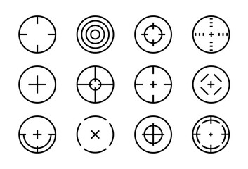 Linear targets vectoe set isolated on white