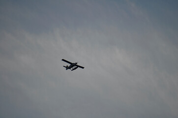 Fototapeta na wymiar Seaplane flying in the sky