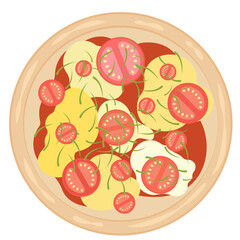Vector illustration of delicious pizza