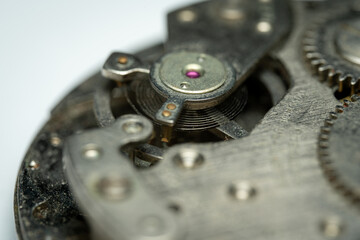 macro photo of pocket watch internal mechanism
