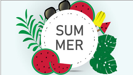 Tropical summer background vector