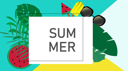 Tropical summer background vector