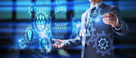 Talent management HR Human resources skill career business finance technology concept.