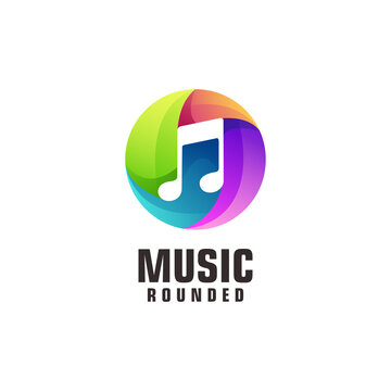 Music logo colorful abstract gradient vector design