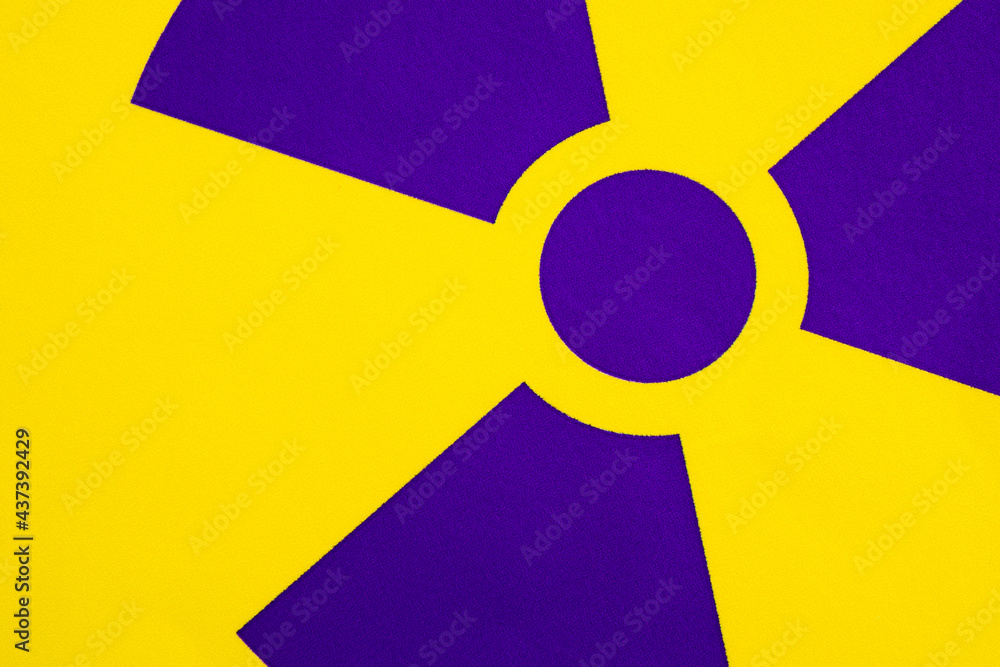 Wall mural ionizing radiation hazard symbol as background