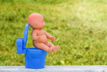 Baby On A Potty. potty train.