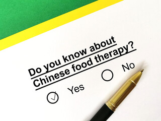 Obraz premium Questionnaire about therapy