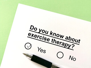 Obraz premium Questionnaire about therapy