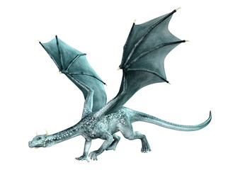 Fototapeta premium 3D Rendering Fairy Tale Dragon on White