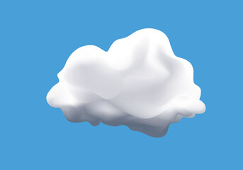 Concept de la rêverie avec un nuage blanc isolé, dessiné sur un fond bleu.