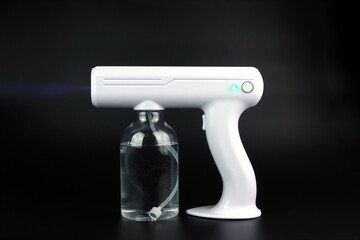 portable usb nano sanitizer spray disinfectant machine fogger for covid19 isolate on black...