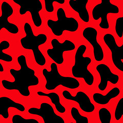 Naklejka na ściany i meble Abstract modern leopard seamless pattern. Animals trendy background. Red and white decorative vector stock illustration for print, card, postcard, fabric, textile. Modern ornament of stylized skin