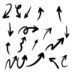 Collection of hand draw doodle arrows.