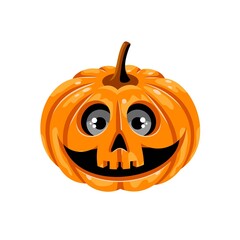 Halloween pumpkin on white background in vector EPS8
