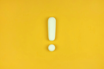 Exclamation mark on yellow orange background. Warning, keep attention concept.