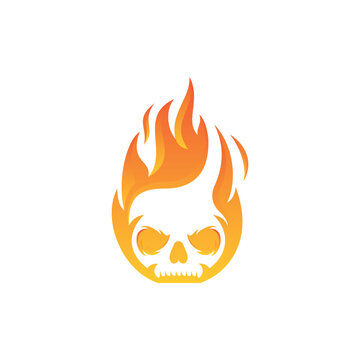 Skull Fire Vector Logo Design