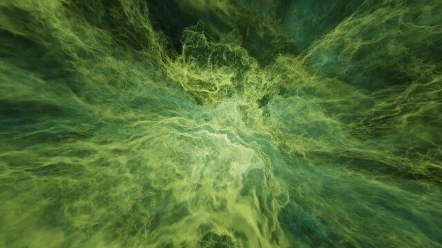 Sea green and olivine colored endless abstract ocean of energy arc waves, ultra quality unknown galaxy inspired background and streaming video in 4K