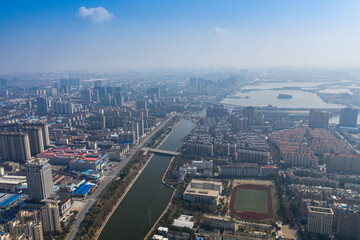 Fototapeta premium aerial view of the city