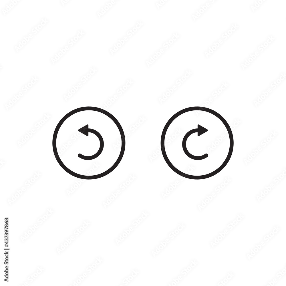 Poster left and right rotate icon vector isolated on white background