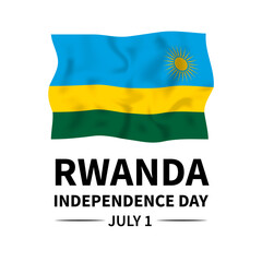 Fototapeta premium Rwanda Independence Day typography poster. National holiday celebrated on July 1. Vector template for banner, greeting card, flyer