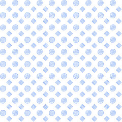 Seamless Geometric Pattern in Frosty Blue color in Tribal Style. High quality illustration for textile, wrapping, fabric, linen, clothes, apparel. Hand drawn watercolor surface design
