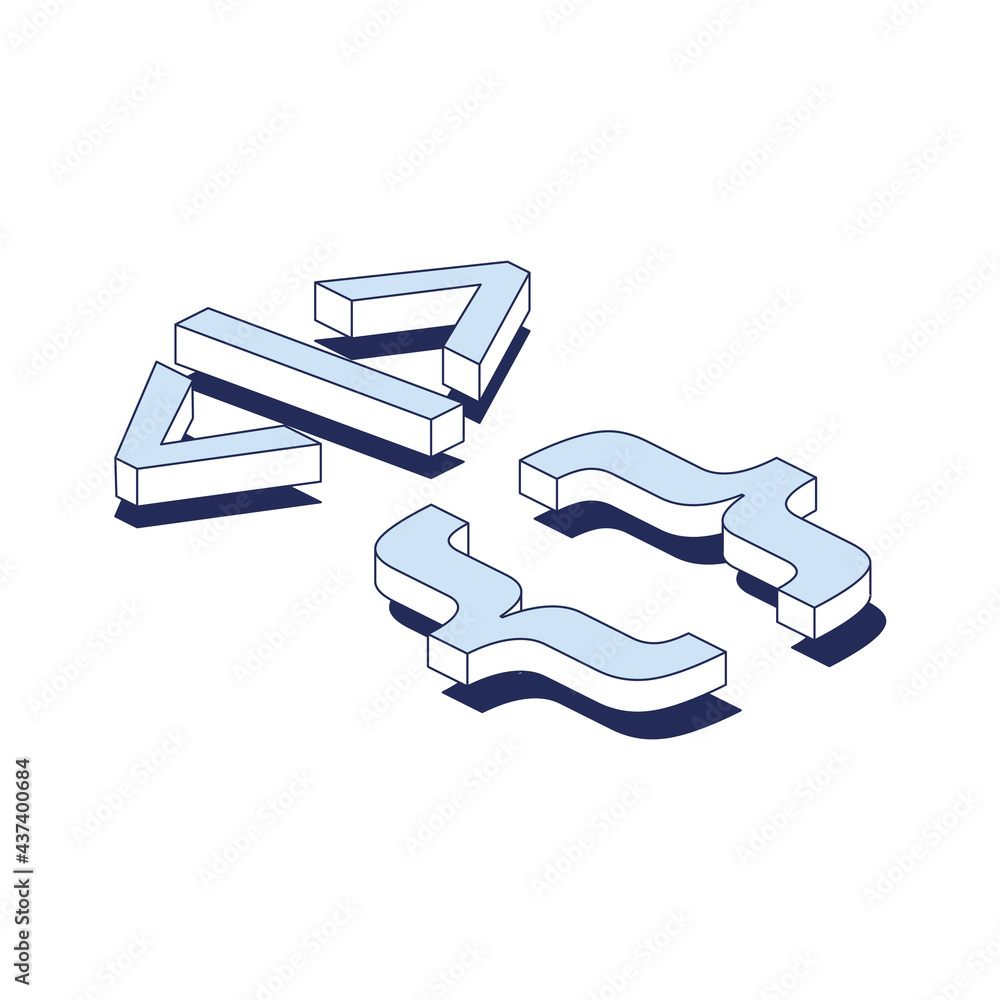 Poster development programming brackets. vector 3d line isometric, color web icons, new flat style. creativ