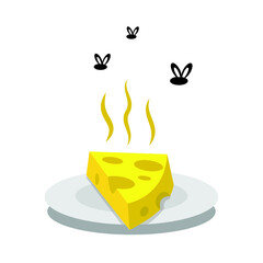 stinky or smelly cheese, vector illustration 