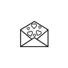 Love envelope icon. Outline love envelope vector icon for web design isolated on white background