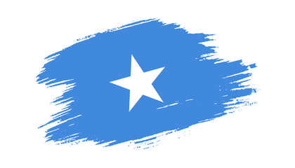Patriotic of Somalia flag in brush stroke effect on white background