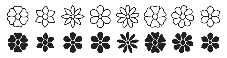 Foto op Canvas Flower icon set, Flower collection isolated on white background, vector illustration © Graficriver