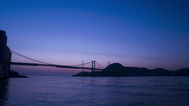関門橋 日の出タイムラプス