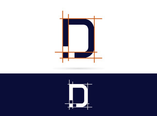 Letter D architecture logo design. Vector combination of construction and letter