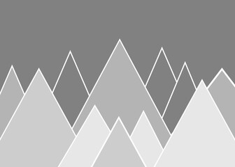 Enfants de couleur vectorielle dessinés à la main doodle illustration de montagne dans un style scandinave. Paysage de montagne. Papier peint pour enfants. Paysage de montagne, conception de chambre d& 39 enfants, décoration murale.