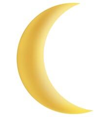 golden moon shape illustration. New moon golden design
