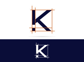 Letter K architecture logo design. Vector combination of construction and letter