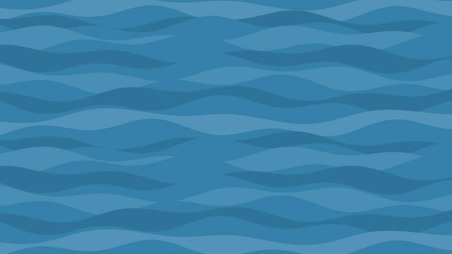 Animated sea waves background with flat design 